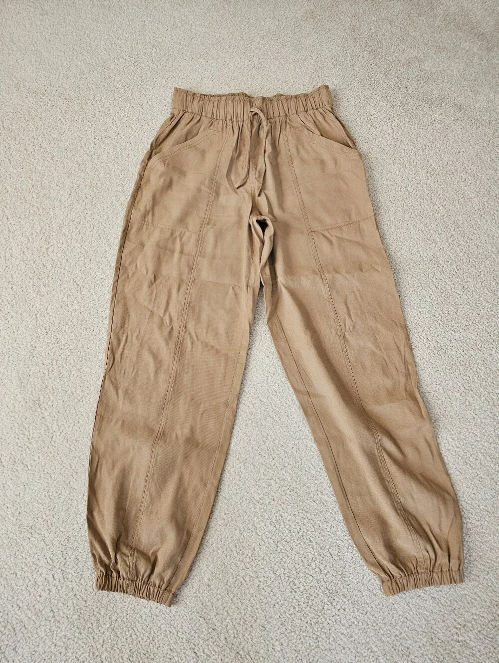 Abercrombie & Fitch Tan Elastic Waist Joggers - Picture 2 of 9